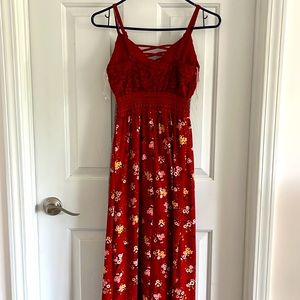 Orange high-low dress, Size XS, runs big